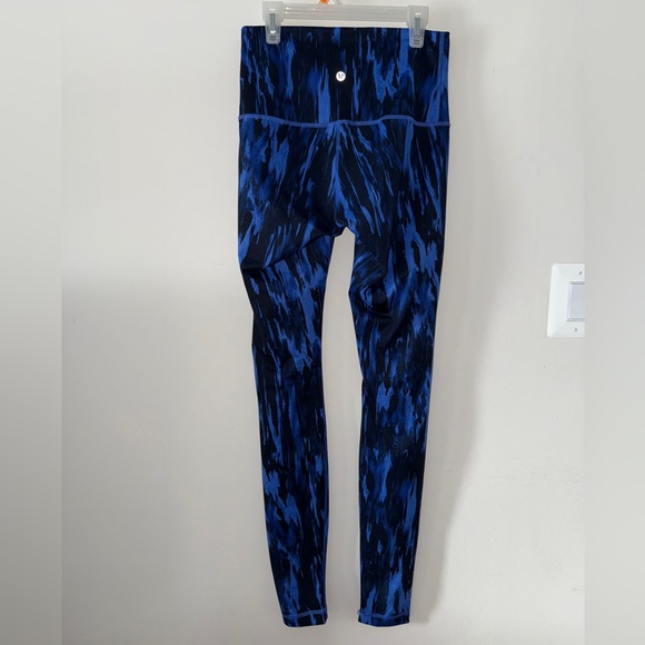 lululemon athletica Pants - Lululemon Pace Revival Blue Splat Print Wunder Under Full Length Luxe Legging